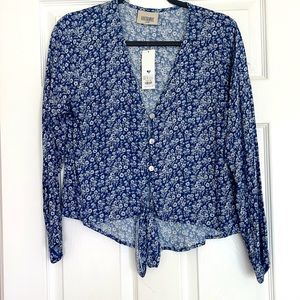 Blue floral blouse NWT